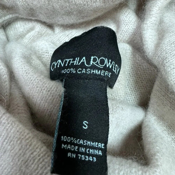 Cynthia Rowley Sweater Beige Cashmere Long Sleeve Pullover Women’s Size Small - Picture 9 of 9